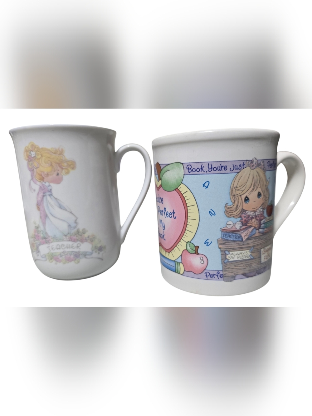2 Precious Moments Teacher Mugs